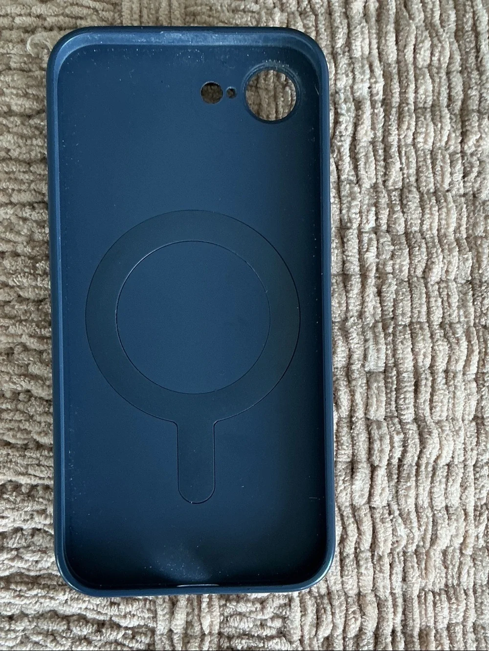 MagSafe-Compatible Navy Blue Phone Case with Magnetic Ring